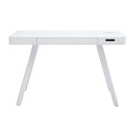 Bureau connecté bluetooth Milboo Clever en verre et métal blanc