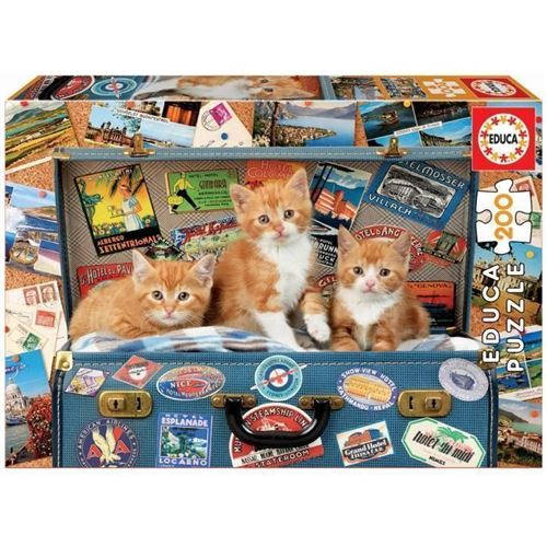 Educa - Puzzle 200 pièces - Petits chats en voyage - 3 ans - Image 4