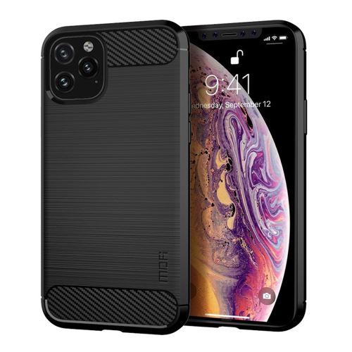 Coque en TPU fibre de carbone brossé souple noir pour votre Apple iPhone XS Max (2019) 6.5 pouces