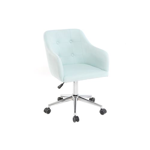 Fauteuil de bureau design tissu menthe à l'eau BALTIK