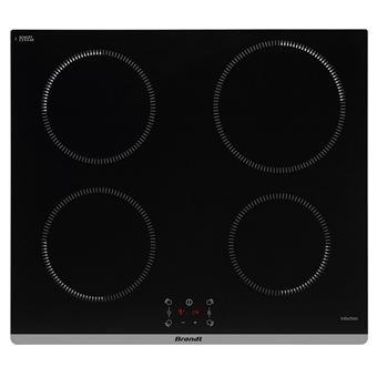 Brandt BPI6464B - Table de cuisson à induction - 4 plaques de cuisson - Niche - largeur : 56 cm - profondeur : 49 cm - noir - 1