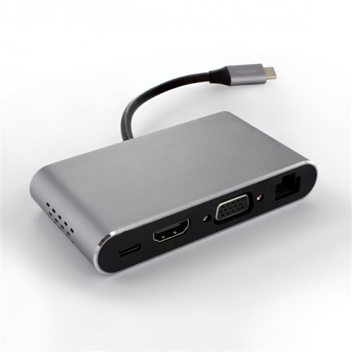 Metronic 395057 Adaptateur Usb-C 8 En 1 Hdmi, Rj45, Usb-A, Vga, Sd/Micro Sd, Usb-C