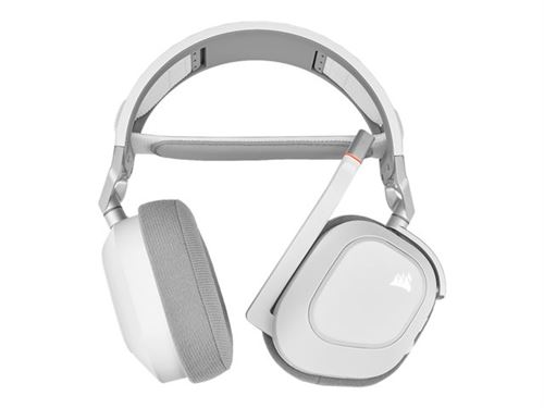 CORSAIR Gaming HS80 RGB - Micro-casque - circum-aural - 2,4 GHz - sans fil - USB - blanc