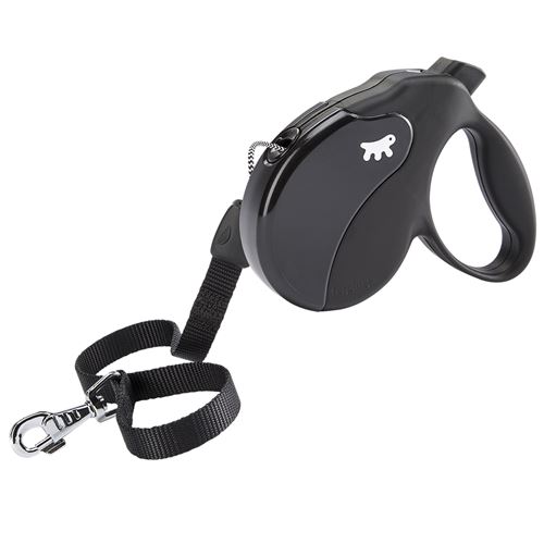Meilleurs prix pour Laisse rétractable pour chiens AMIGO CORD LARGE, cordon rétractable, 5 mètres, max 50 kg, Noir