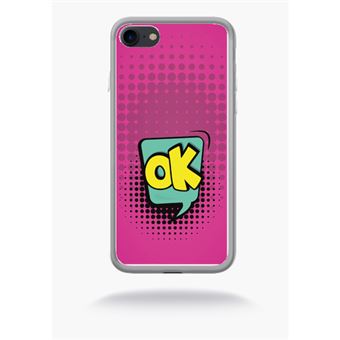 Coque Ok Fond Rose Compatible Apple Iphone 7 Silicone ...