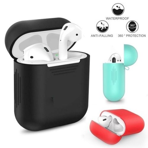 Coque Silicone pour AirPods Boitier de Charge Grip Housse Protection (NOIR)