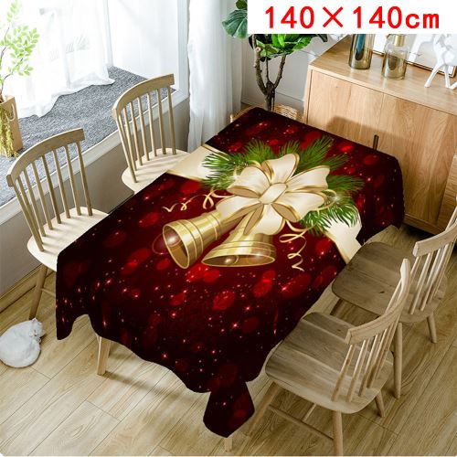 Nappe de Noël Imprimer Rectangle Table Cover Holiday Party Home Decor_Kiliaadk323