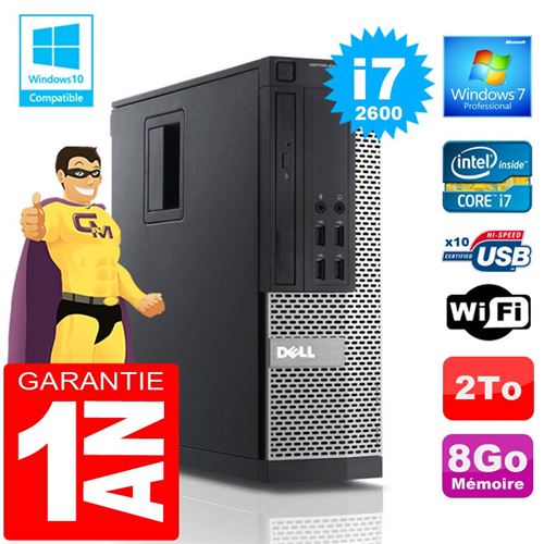Pc dell 990 sff core i7-2600 ram 8go disque 2 to wifi w7