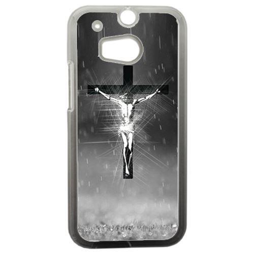 Coque Jésus Croix Noir Et Blanc Compatible Htc One 2 M8 Transparent