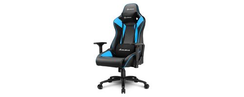 Sharkoon ELBRUS 3 Chaise Gamer, Cuir synthétique, Noir-Bleu, 53 x 51 x 137 cm