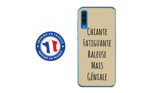 Coque souple pour Samsung Galaxy A50 avec impression Motifs Chiante mais Géniale taupe
