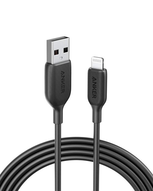 Câble Lightning de 180 cm certifié MFi avec connecteurs renforcés