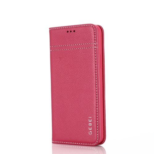 Etui en cuir véritable avec fentes pour cartes rose pour votre Apple iPhone 11 Pro 5.8 pouces