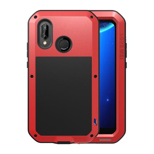 Coque en silicone chocs anti-poussière anti-éclaboussures défenseur puissant rouge pour votre Huawei P20 Lite/Nova 3E