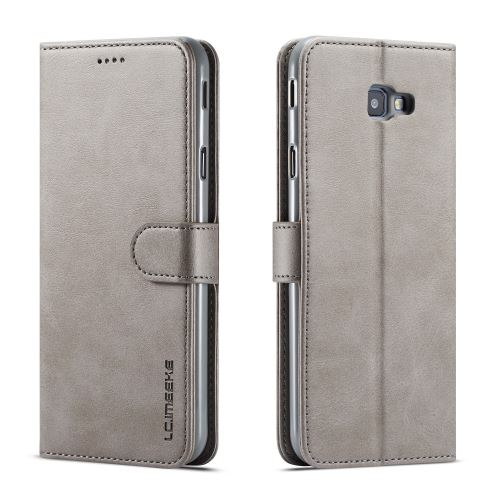 Etui en PU avec support gris pour votre Samsung Galaxy J4 Plus