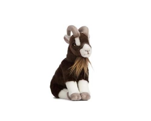 Peluche chèvre brune assise 22 cm - AN408