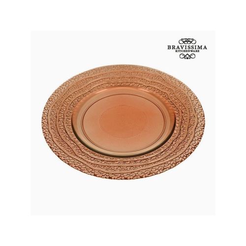 Assiette plate en verre recyclé corail (20 x 20 x 2 cm) by bravissima kitchen