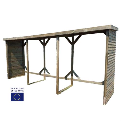 Abri bûches mural en bois - 10 stères Atout Loisir Longueur : 4.64 m, Largeur : 1.10 m