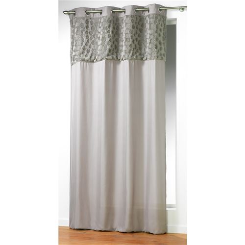 Rideau a oeillets 140 x 260 cm microfibre top imit. fourrure coeurs Taupe
