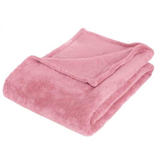 Plaid Polaire Microfibre 125x150cm Rose