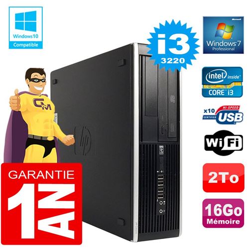 Pc hp compaq 8300 sff core i3-3220 ram 16go disque 2 to graveur dvd wifi w7 État correct - Hewlett-Packard reconditionné disponible sur Fnac