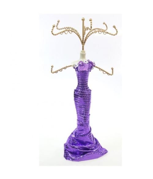 Porte bijoux présentoir pour bracelet poupée robe de soirée violette Violet