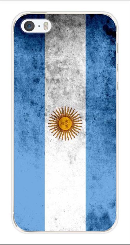 Coque en silicone imprimée compatible iPhone 5 iPhone 5S Drapeau Argentine