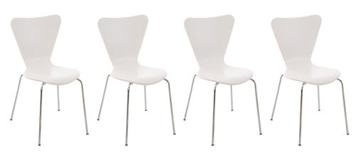 Lot de 4 chaises empilables Calisto , Blanc