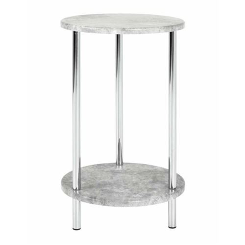 Paris Prix - Table D'appoint Ronde Effet Béton miguel 50cm Gris