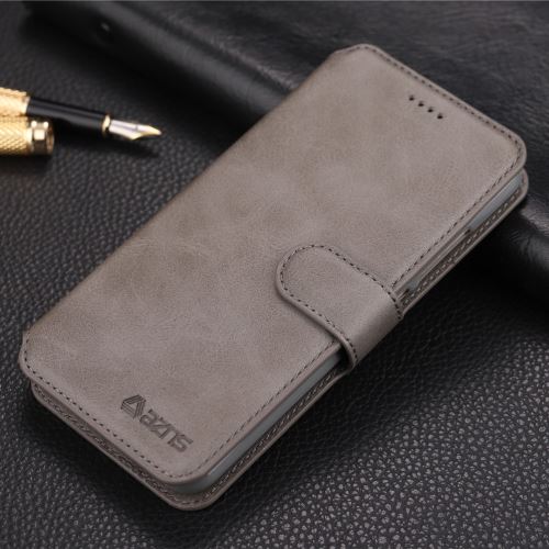 Etui en PU avec support gris pour votre Xiaomi Redmi 6A (Single 12MP Rear Camera)