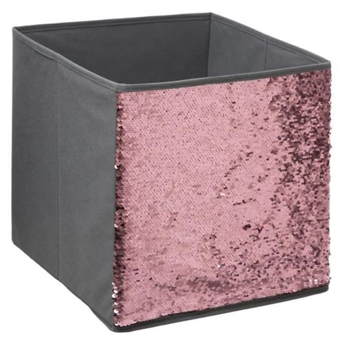 boite de rangement - 31 x 31 cm - sequin gris