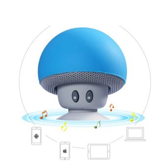 Enceinte Champignon Bluetooth pour MEIZU 16th Smartphone Ventouse Haut Parleur Micro Mini (BLEU) - 1