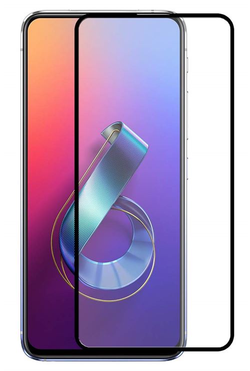 Verre Trempe pour Asus ZENFONE 6 ZS630KL - Film Transparent Bord Noir Vitre Protection Ecran [Phonillico®]