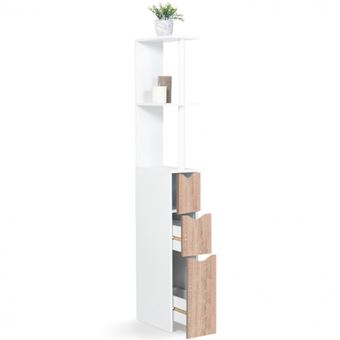 23 Sur Meuble Wc Etagere Bois 3 Portes Coloris Hetre Gain De