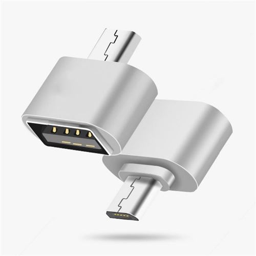 Mini Adaptateur USB/Micro USB Pour LENOVO K5 Android ARGENT Souris Clavier Clef USB Manette