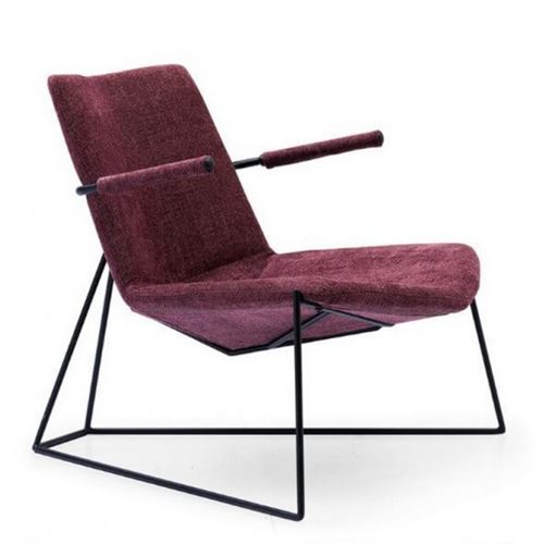 SOLVEIG - Fauteuil design contemporain prune