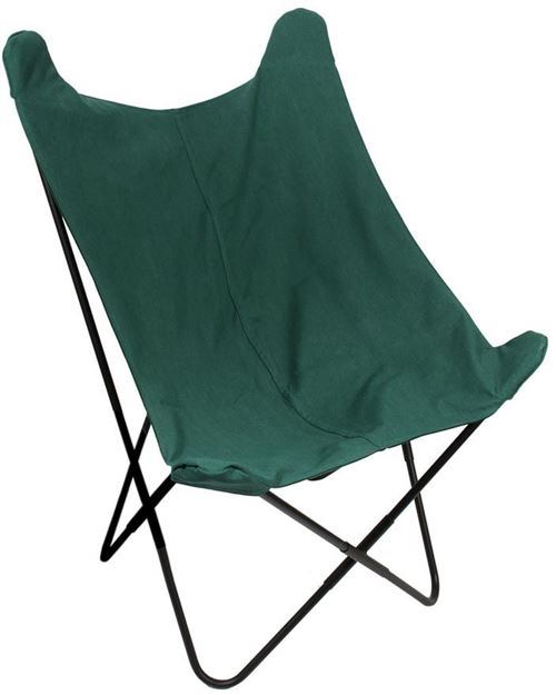The Home Deco Factory - Fauteuil papillon en velours réversible Vert