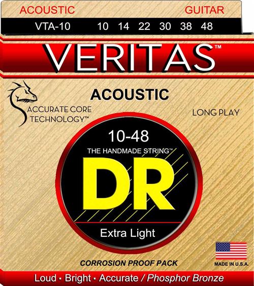 DR Strings Veritas Acoustic Extra Light 10-48 - Image 2