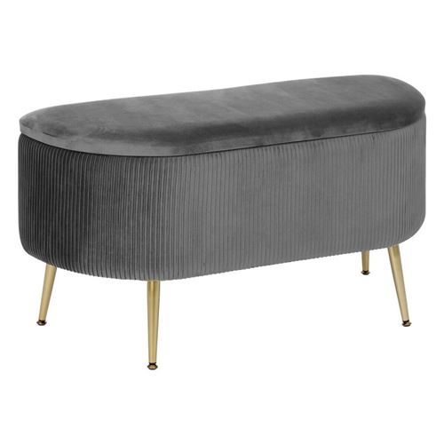 Non Communiqué Gris Banc Coffre En Velours Solaro Atmosphera