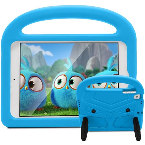 Coque en TPU moineau enfants conception antichocs eva amicale avec le support et la poignée bleu pour votre Apple iPad 9.7/Pro 9.7/Air 2/Air
