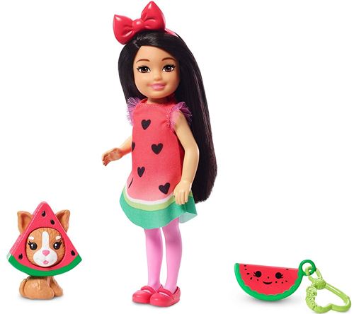 Barbie poupées adolescentes Chelsea 15 cm melon d'eau 7-pièces (GHV71)