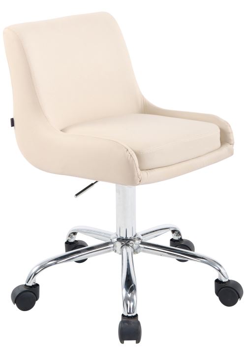 Tabouret de travail Club similicuir , Crème