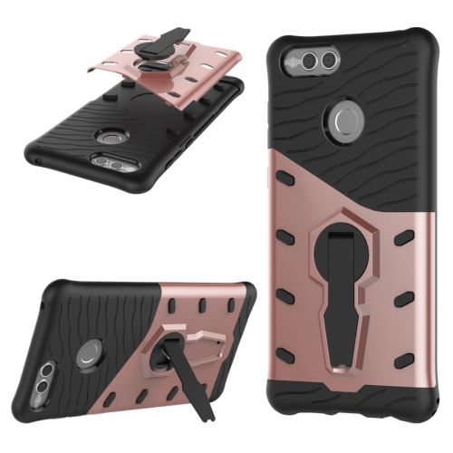 Huawei Honor 7X Coque Protection Plastique Combinaison Armure Support Rose ALS53204