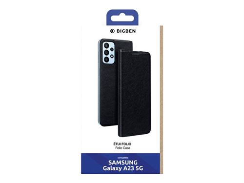BIGBEN Connected - Étui à rabat pour téléphone portable - synthétique - noir - pour Samsung Galaxy A23 5G
