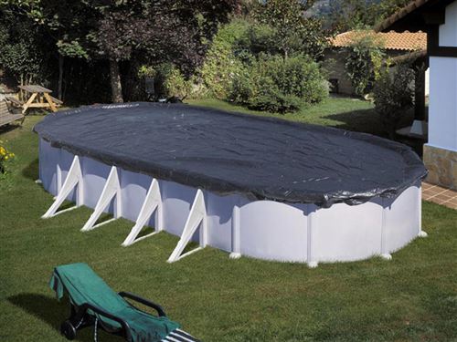 GRE Winterabdeckplane, Breite: 410 cm, Polyethylen (PE) - grau