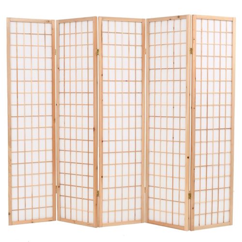 vidaXL Kamerscherm inklapbaar Japanse stijl 200x170 cm natuurlijk