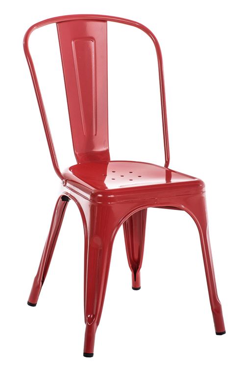 Chaise empilable en métal Benedikt , Rouge