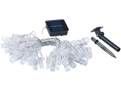 Guirlande porte-photos avec 40 pinces LED (10 m) - Solaire