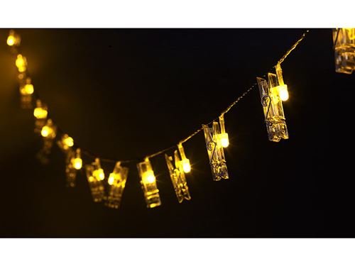 Guirlande porte-photos avec 40 pinces à LED (10 m)