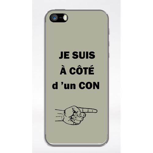 Coque Con Sur Fond Taupe Compatible Iphone 5 Transparent